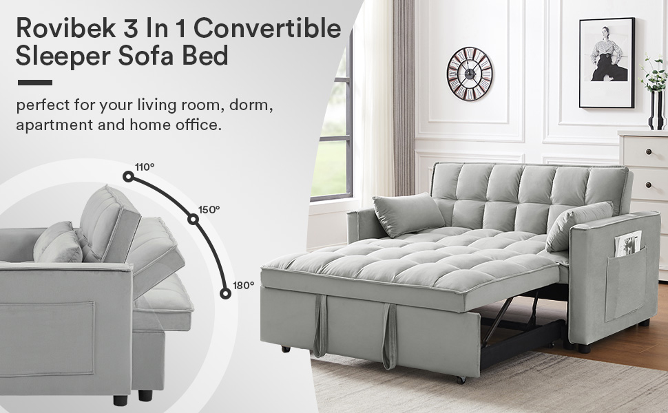 3 in 1 sleeper sofa couch bed