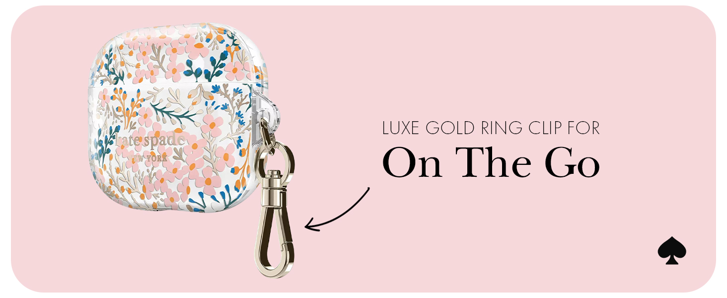 Kate Spade New York AirPods 3 Gen Protective Case with Keychain Ring - Multi Floral Rose