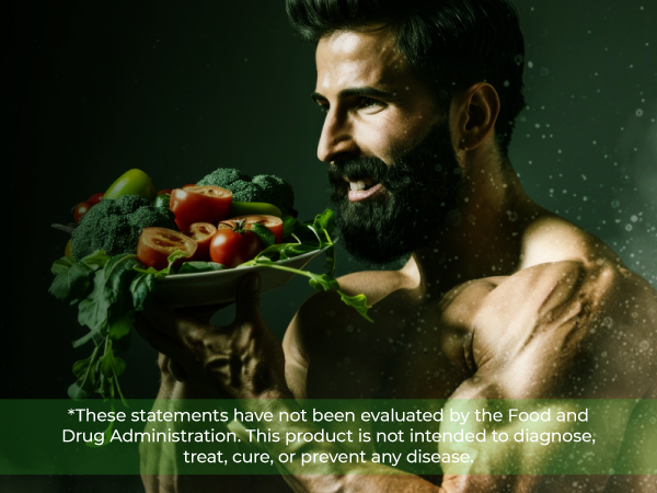 buff guy eating salad