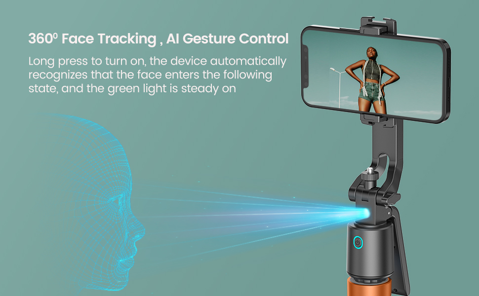 360° Face Tracking, Al Gesture Control 