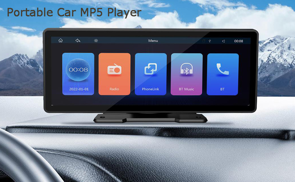 Portable Wireless Apple Carplay & Android Auto Car Radio,HD 9.3 Inch