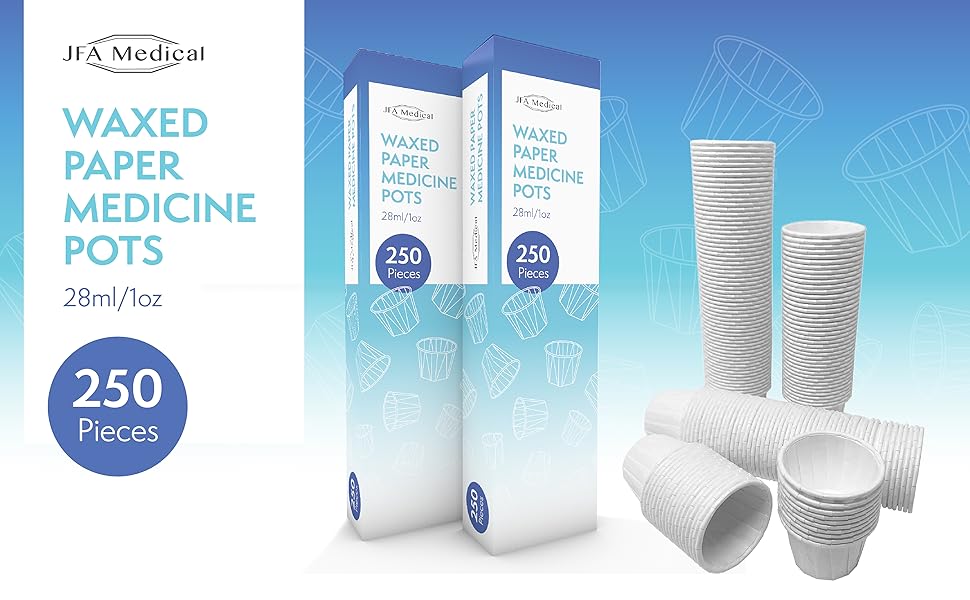 Wax/Waxed Paper Medicine Pots, Ramekin, Soufflé Cups, Portion Cups