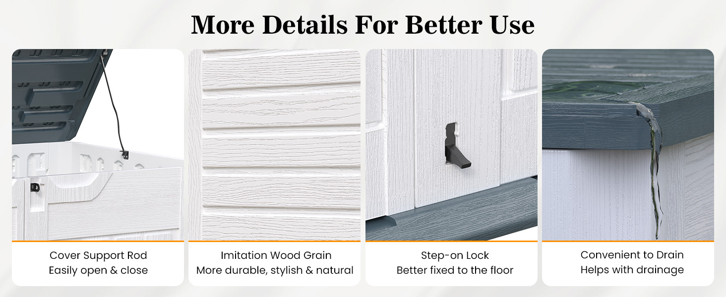 UDPATIO Outdoor Storage 35 Cu Ft, Resin Horizontal