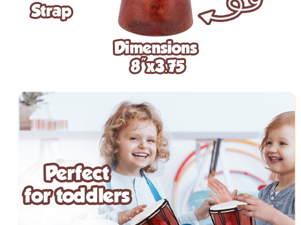 8 Inch Mini Wooden Toy Drum