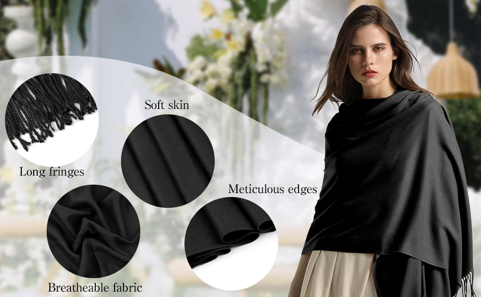 Detail of black scarves