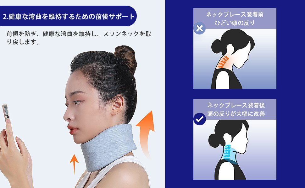 Amazon | WIEXUN首 頸椎 コルセット カラー ソフト ネック