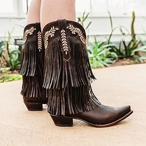 Amazon.com | Soto Boots Santa Fe Women's Fringe Cowgirl