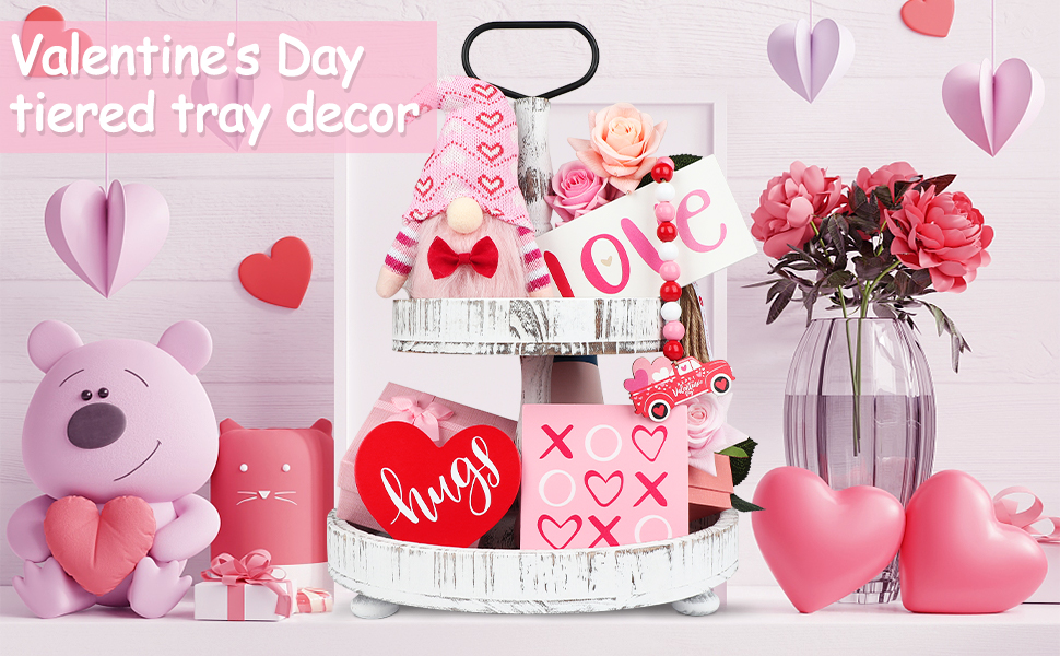 valentines day decor  home decor  tiered tray decor  tier tray decor  tiered tray decor set 