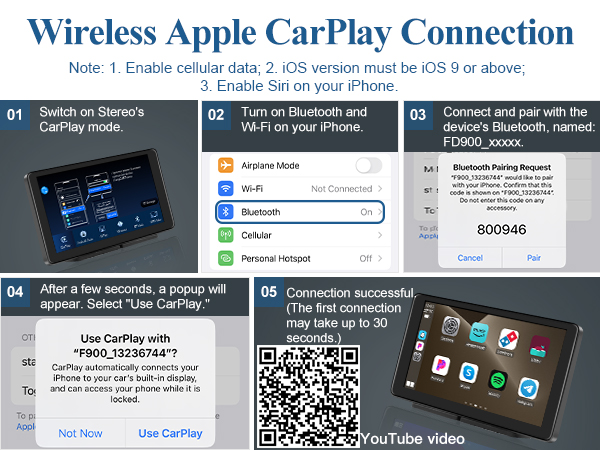 Apple - maruyama4812 Amazon.com: Portable Apple Carplay Screen for Car, 7