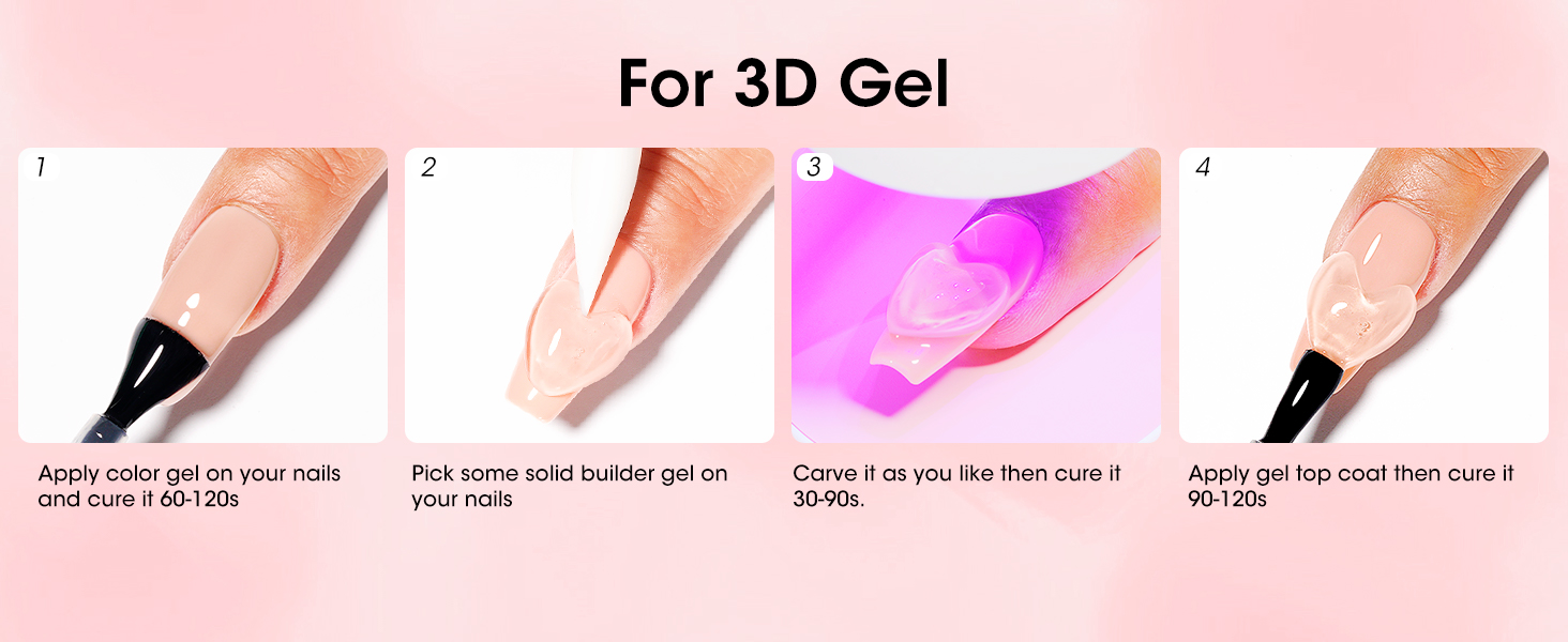 solid builder gel for nails 3d gel