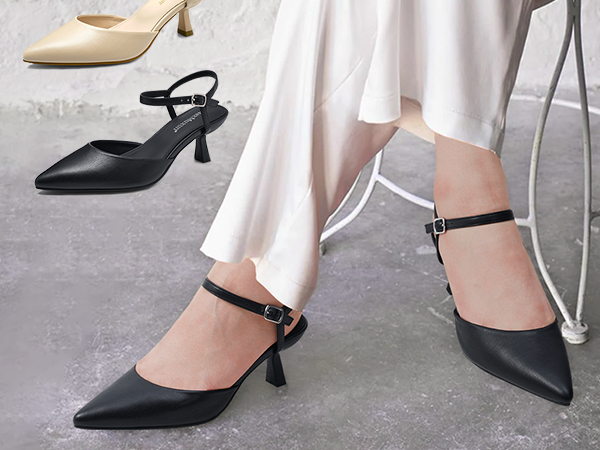 Amazon.com | MaxMuxun Women's Kitten Heels 2.7 Inch Closed