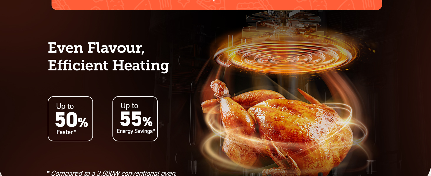 even flavor, efficient heating