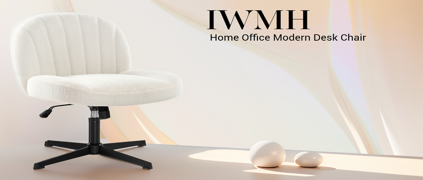 IWMH Armless Office Desk Chair, Cross Legged Chair No