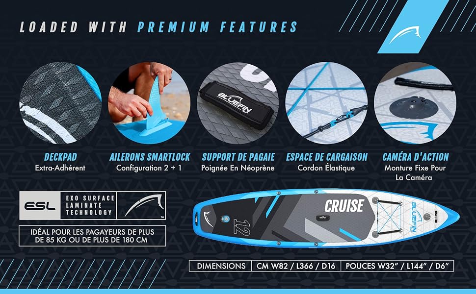 Bluefin Cruise 12 Inflatable Paddle Board Adult SUP board Bluefin