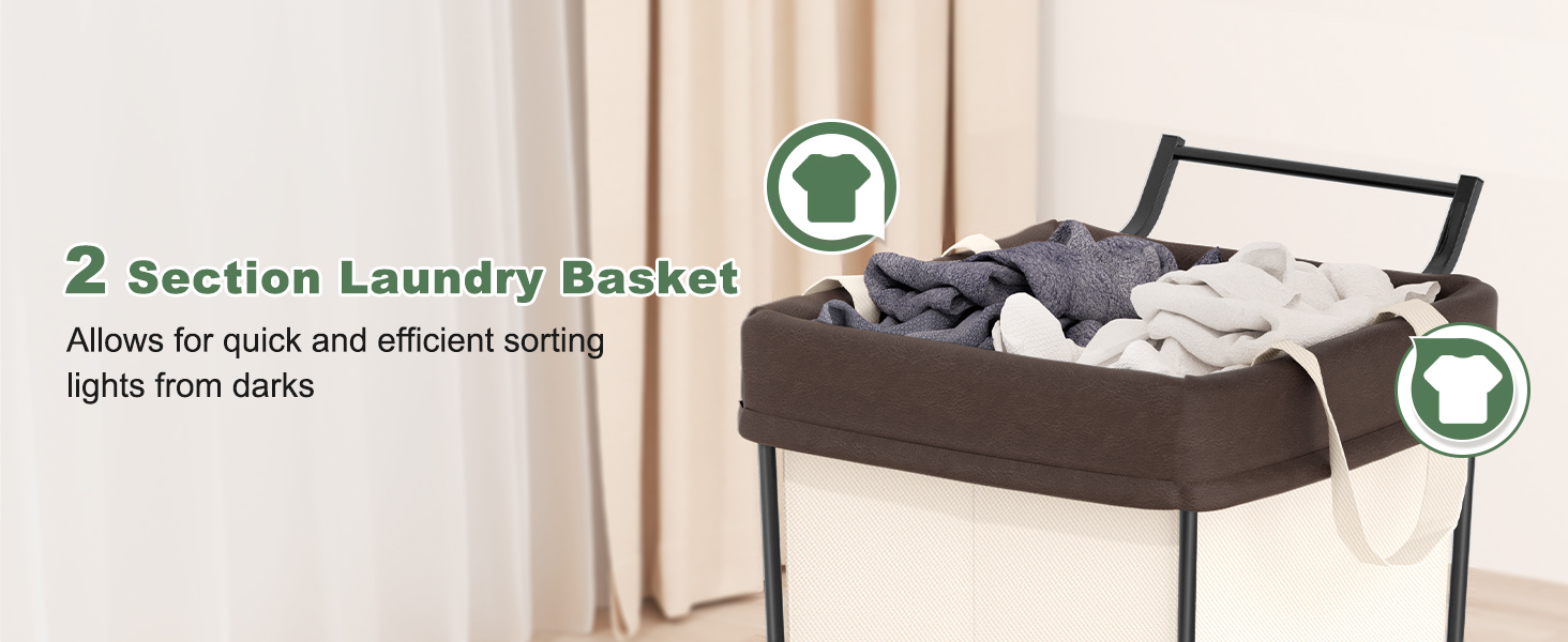 2 section laundry hamper