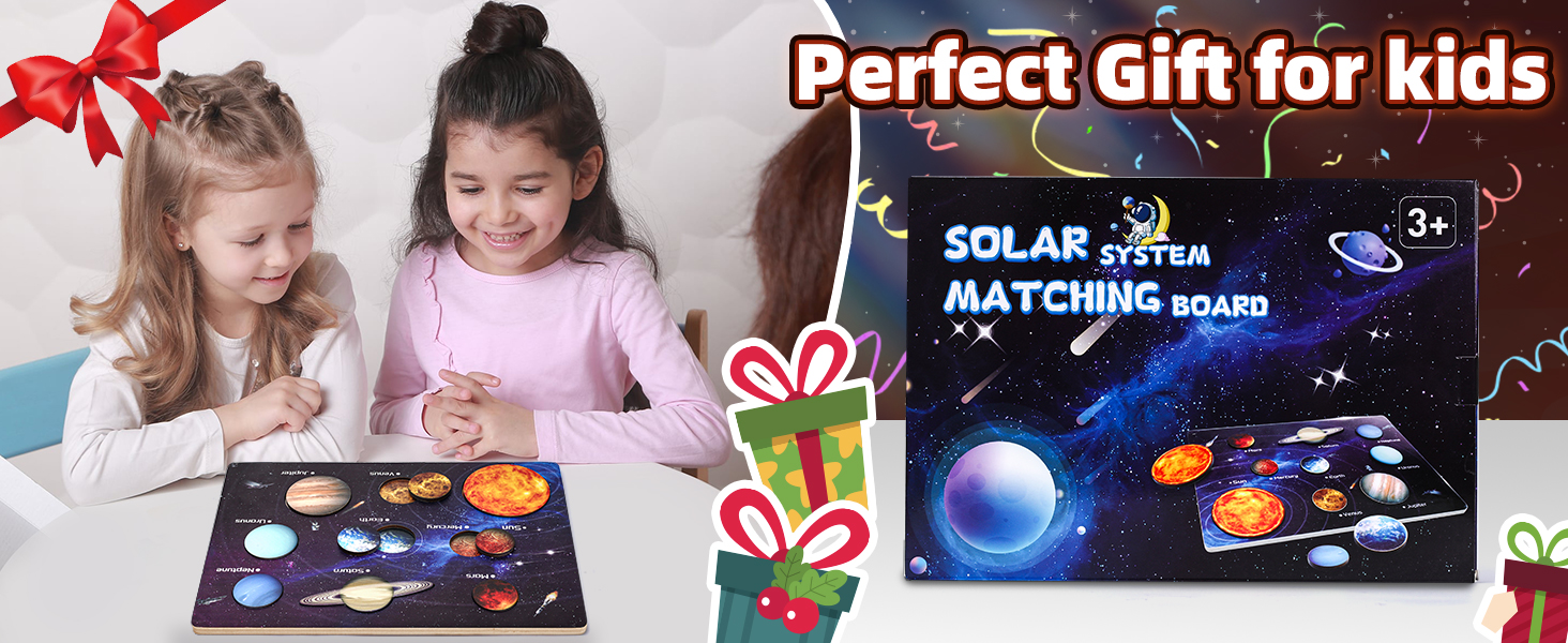 Montessori Toys for 3YearOld Boys Girls Solar System for Kids Wooden