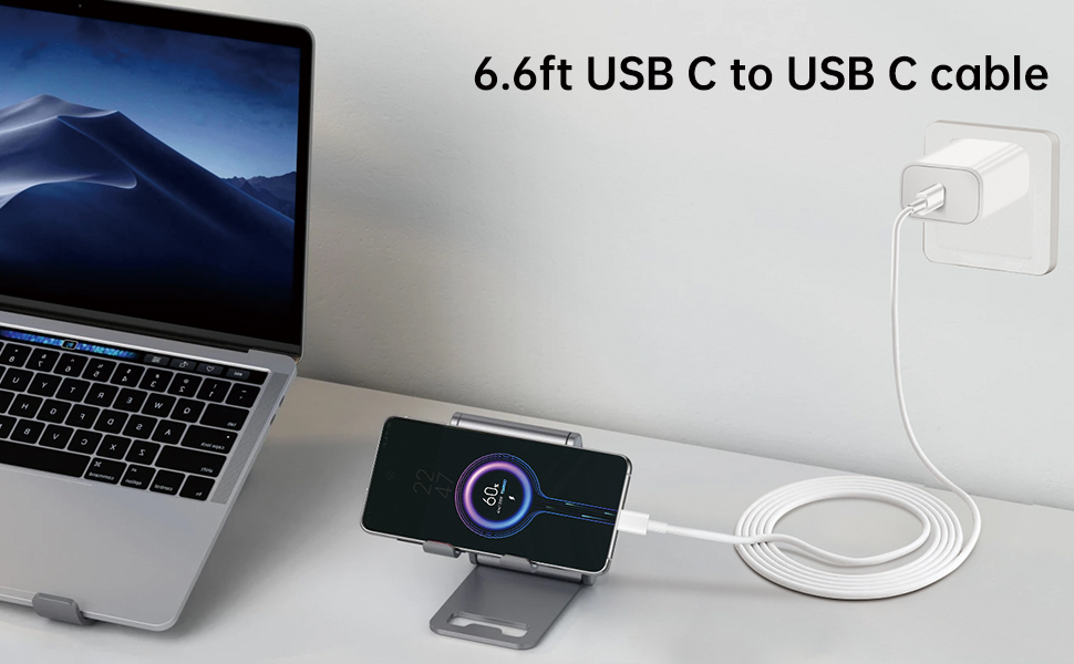 iPhone 15 Charger, iPad Pro Fast Charger with 6.6ft USB C Cable, 20W USB C Charger