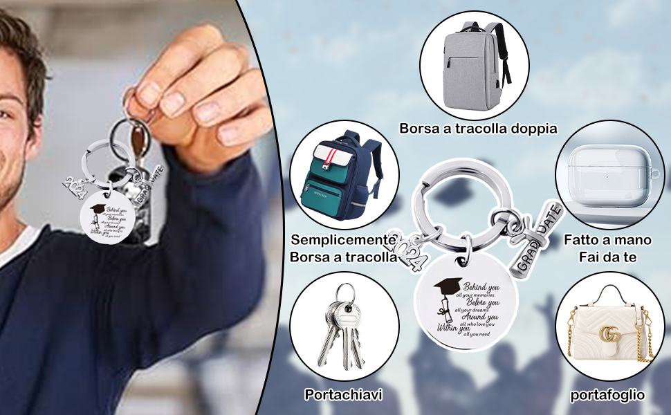 grazie regalo. glitter llaveros regalos para profesores in argento zaino regali amicizia