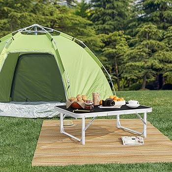 WOLTU Multifunctional Folding Camping Table. Garden Table. Balcony Table. Side Table For Garden. Terrace. Balcony Or Picnic In Aluminium And MDF. Black 15 2