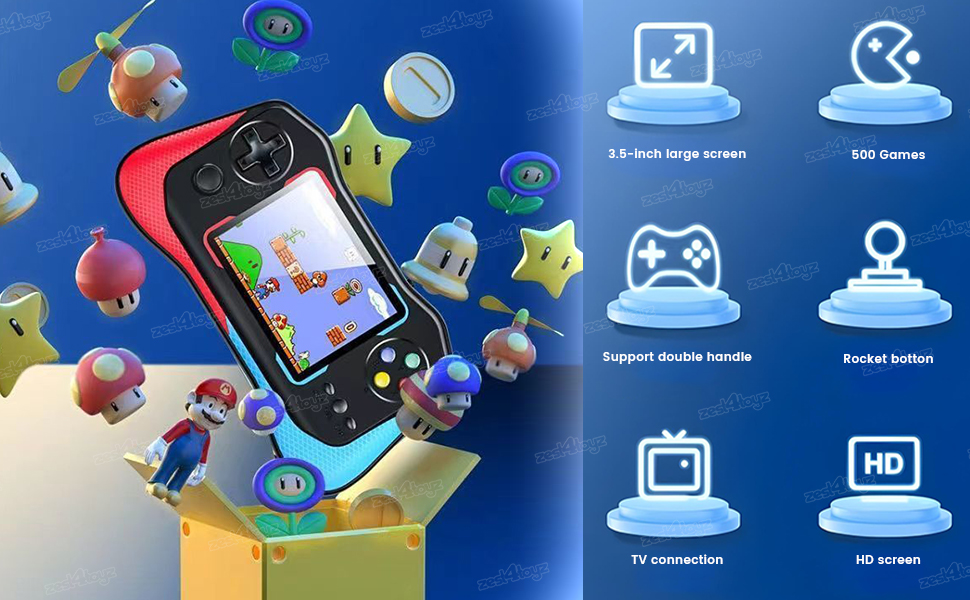 Zest 4 Toyz Video Game for Kids with USB Portable and TV Connectivity for Boys and Girls Multicolor