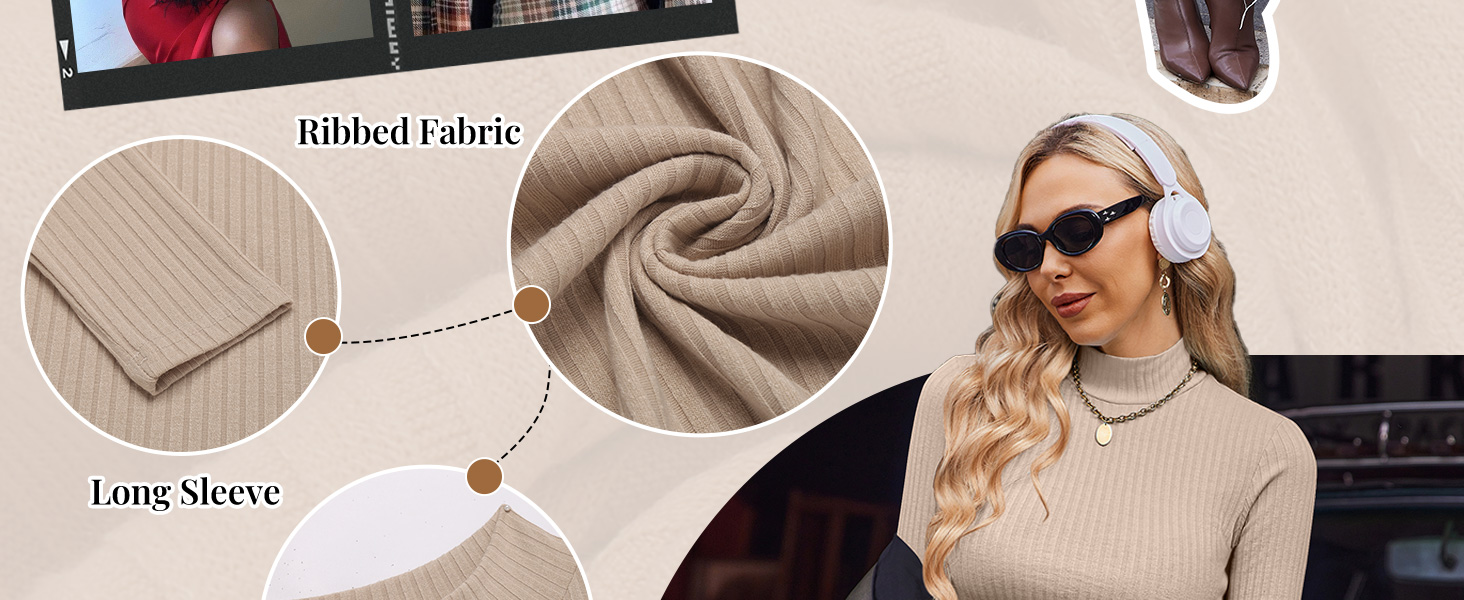 black mock turtle neck for woman