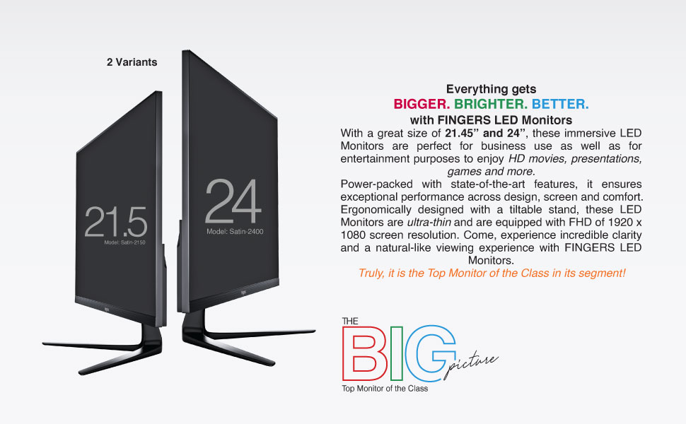 FINGERS The Big Picture LED Monitor [21.45"(51.48cm) FHD (1920x1080 px