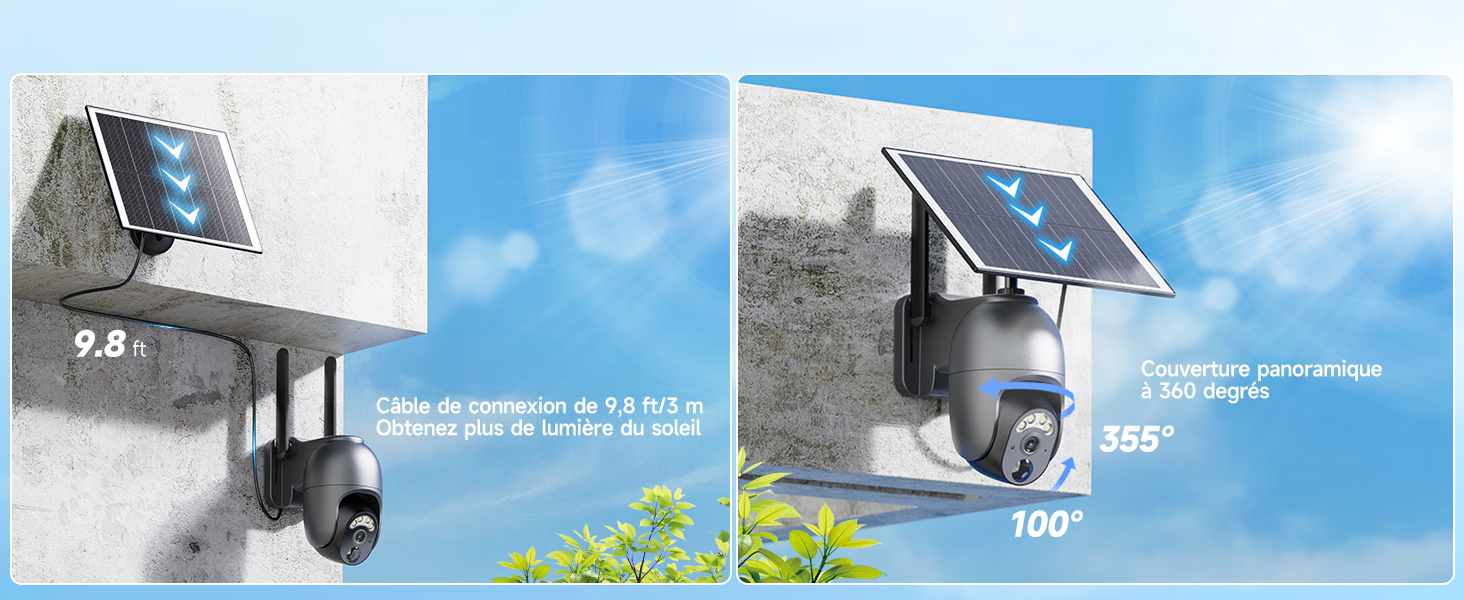 Nuasi 4G LTE CAMÉRA SURVEILLANCE EXTÉRIE