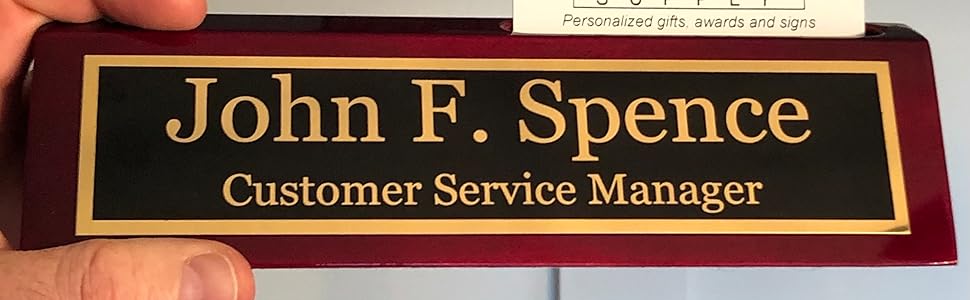 Rosewood personalized desk name plate