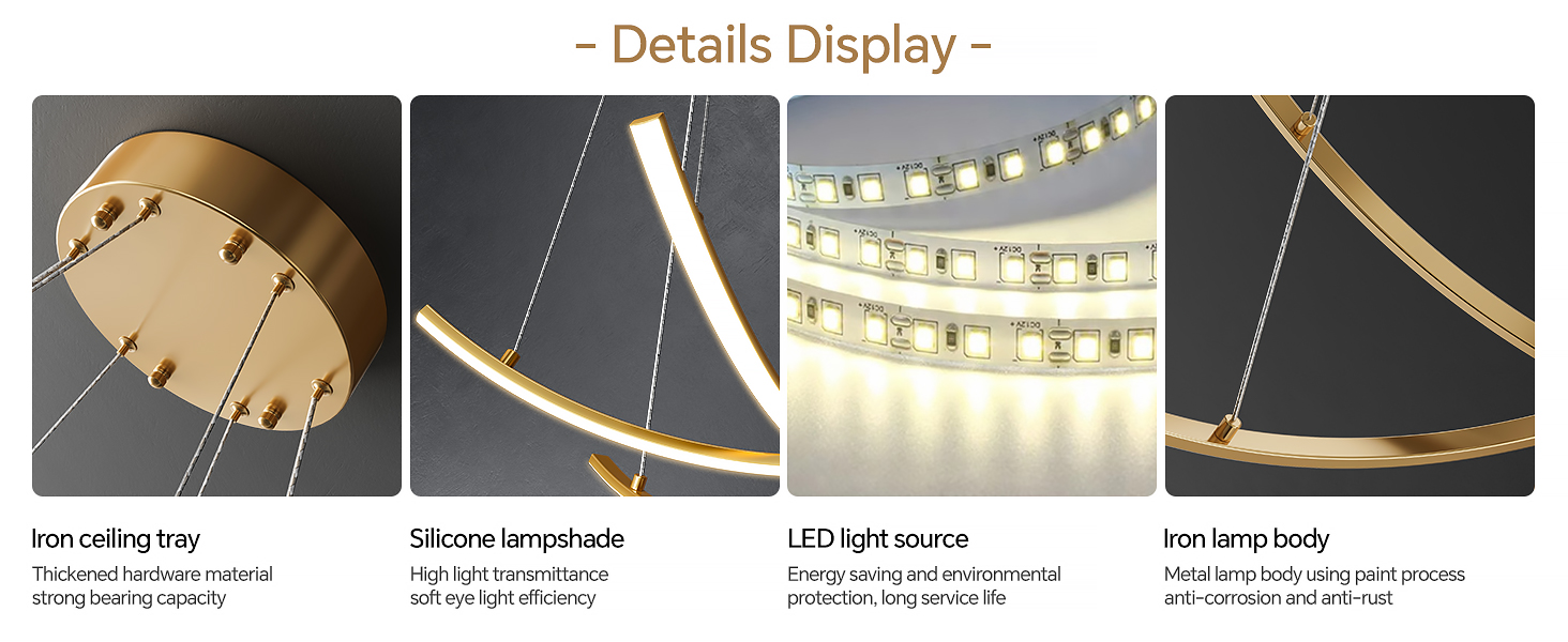 JYUWRIVG Led Modern Pendant Light with Remote Control