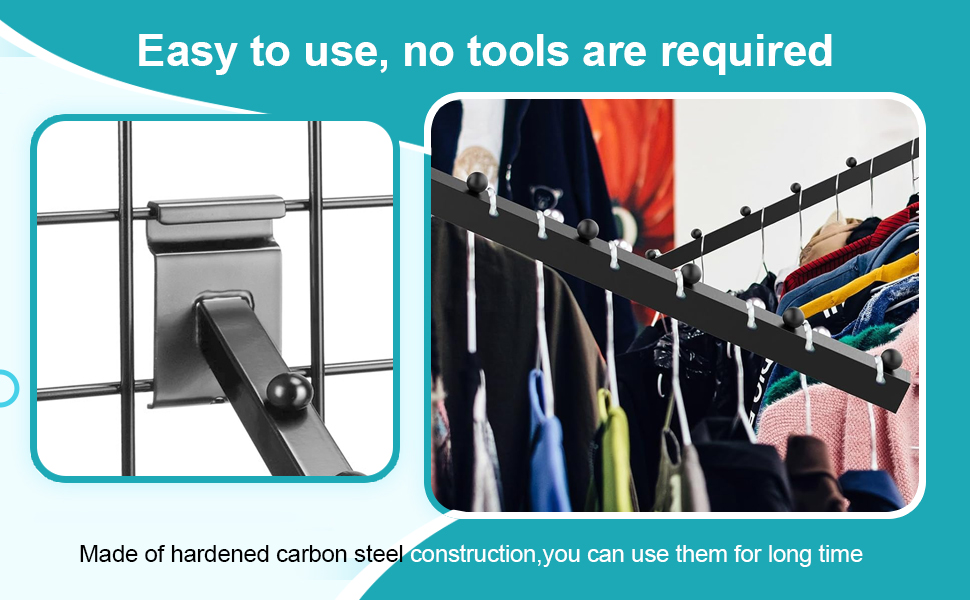 10 Pack Gridwall Waterfall Hook 6 Ball Wire Gridwall