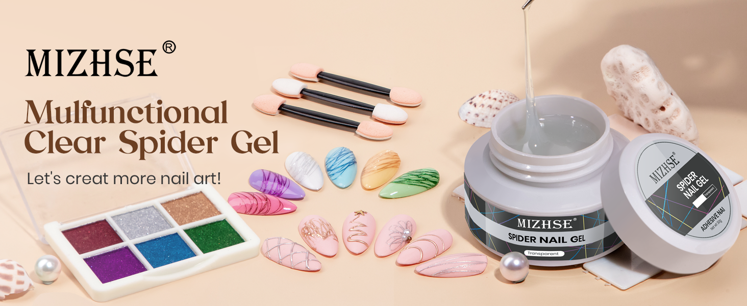nail art spider gel