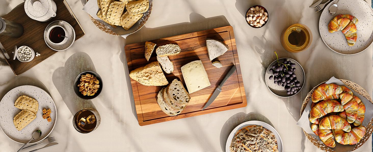 cutting board used as breakfast tray