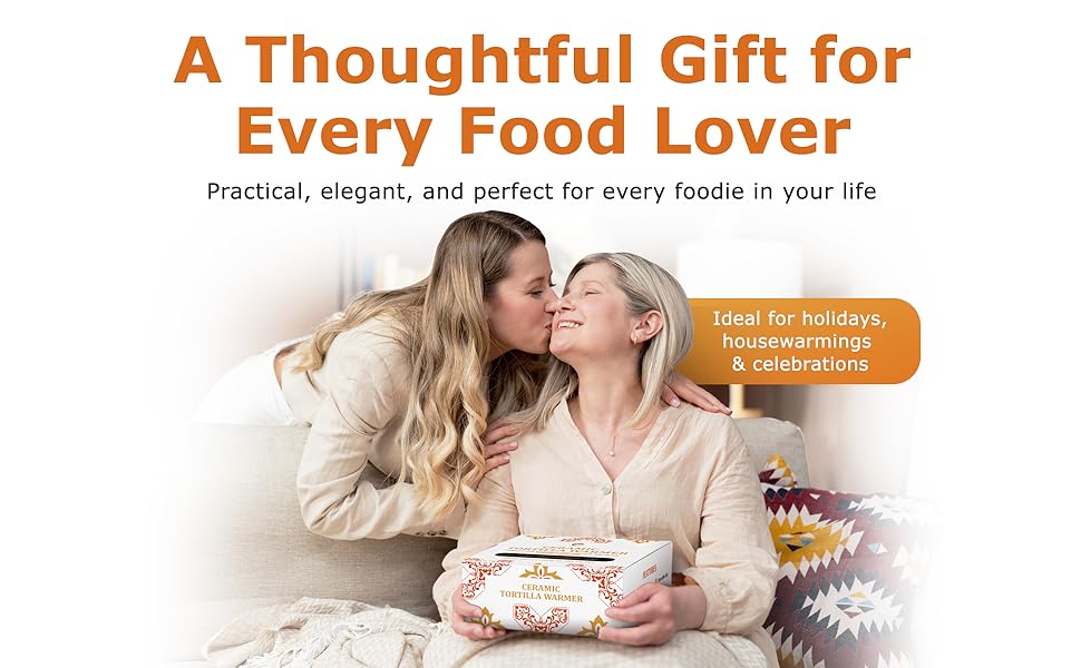 Ceramic Tortilla Warmer with Wooden Lid Tortilla Holder with lid, Insulated Bread Warmer