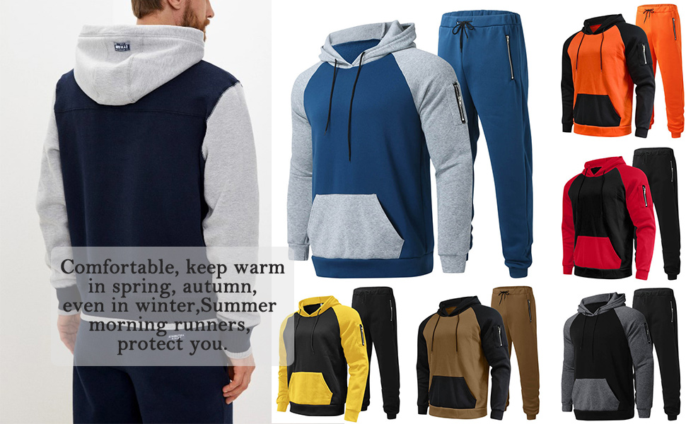 Tracksuit Men, Men's Tracksuits Outfits Set 2 Piece Jogging Suits Warm Up Sweatsuits Track Suits