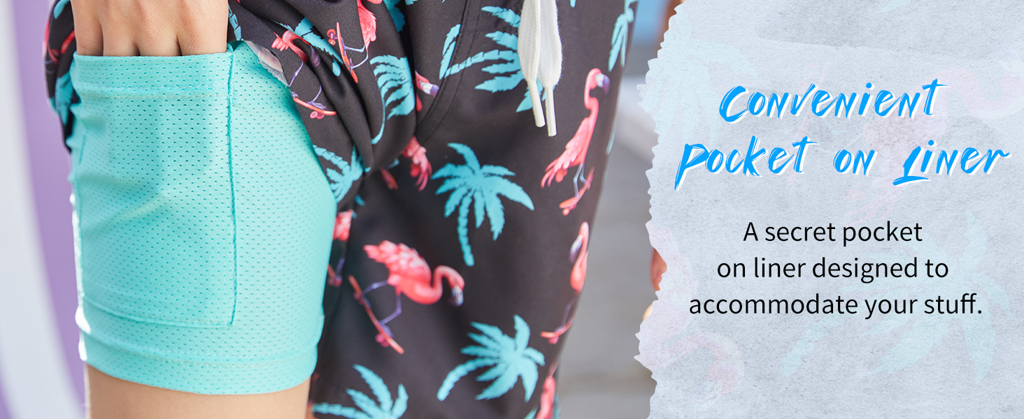 Flamingo Swim Trunks for Boys