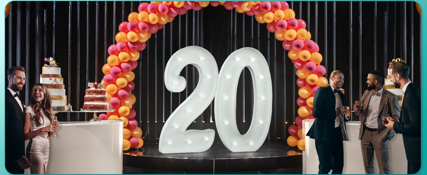 Rielmox Marquee Numbers 4FT, Number 25 Light Up Number 4