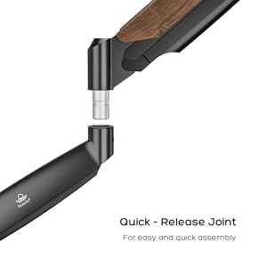 Flowlyf Heavy Duty Premium Monitor Arm height adjustable mount vesa stand 45 inch walnut black