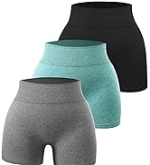 SPICE UNION Workout Shorts Womens for Running Yoga Biker Gym High Waist Spandex Ribbed Seamless A...