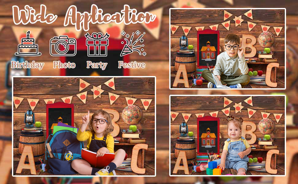 Swepuck 7x5ft Back to School Photography Backdrop ABC