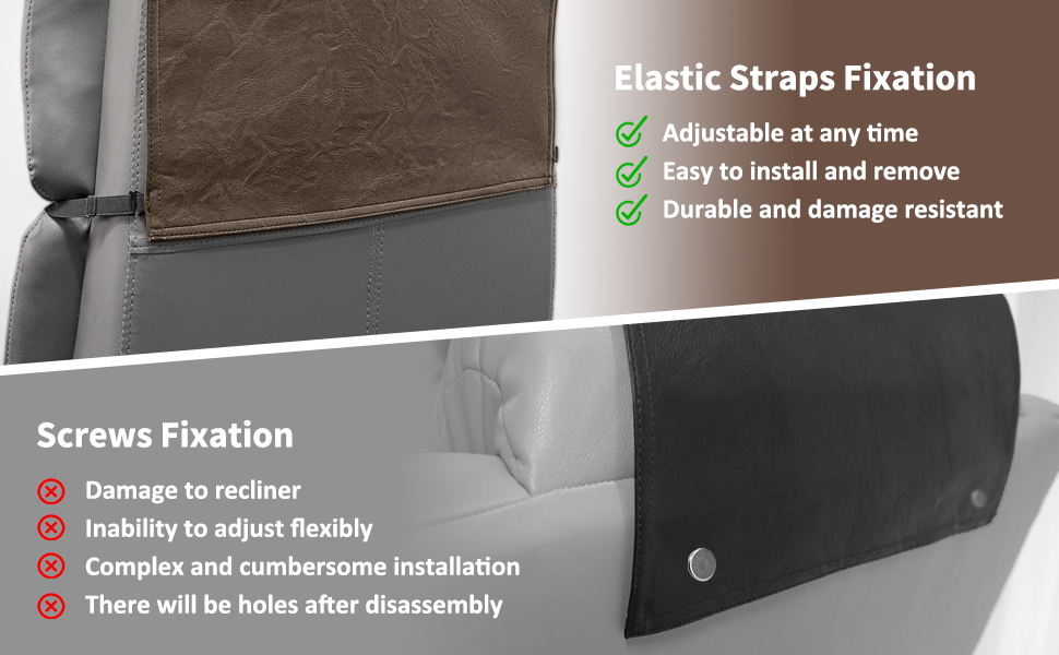 SCNK Recliner Headrest ProtectorFaux Leather Headrest