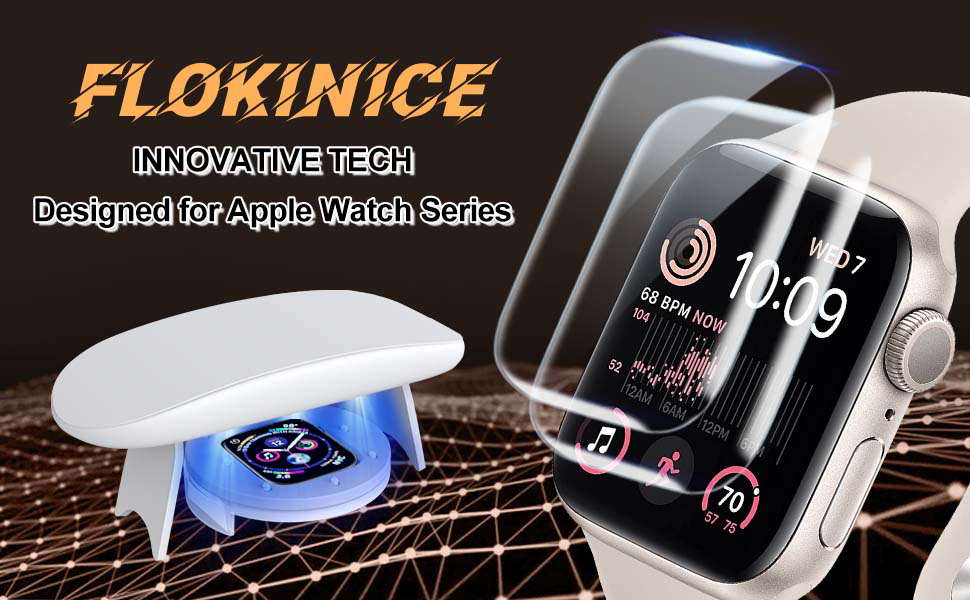 FLOKINICE Compatible for Apple Watch Screen Protector 44mm SE Series 6