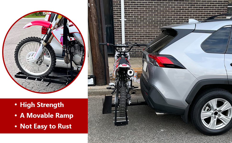 Grandroad Auto Heavy Duty Steel Motorcycle Trailer Hitch