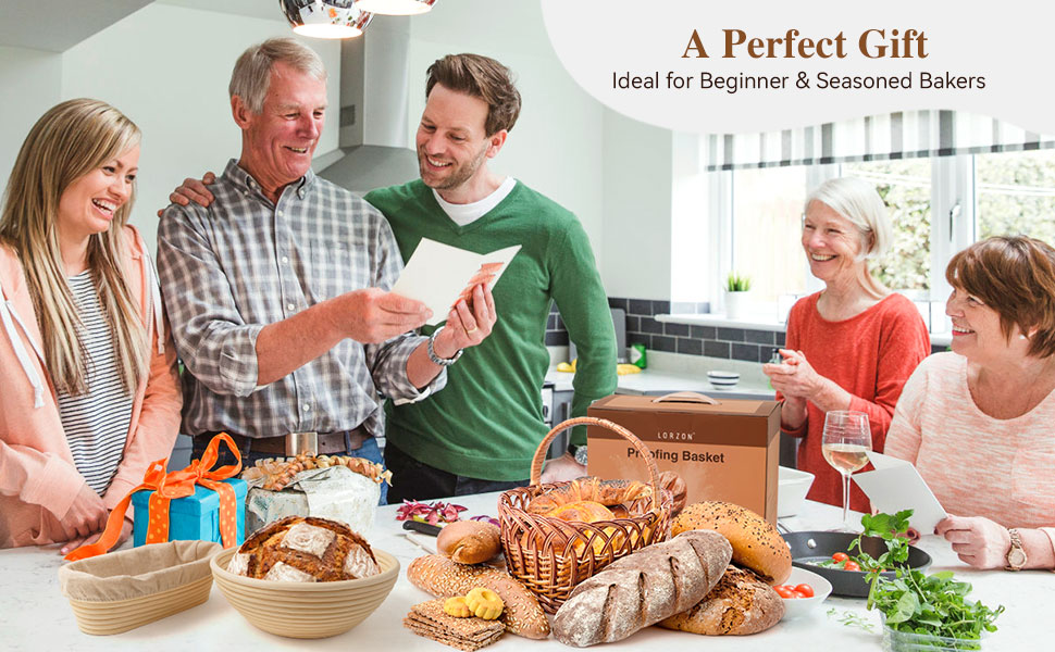 Lorzon Proofing Basket Set of 2, 10 Inch Round