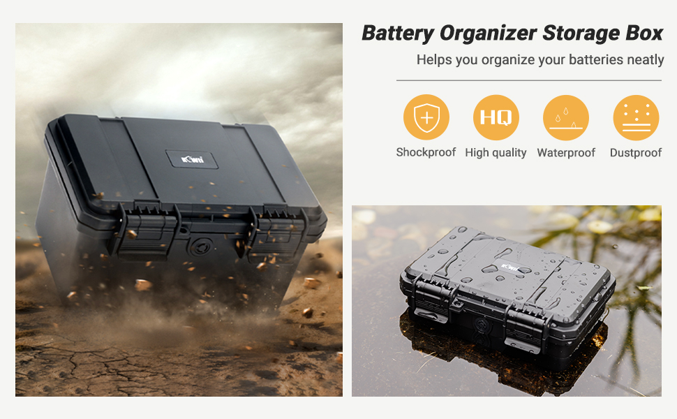 KIWIFOTOS Battery Organizer Storage Case With Tester, 30 Slot AA