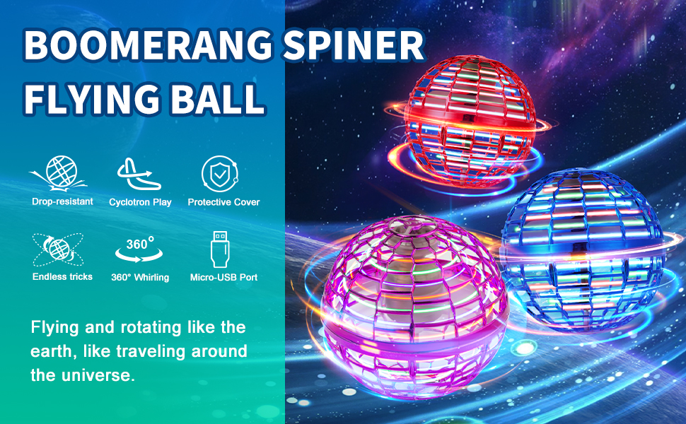 HOOFUN Flying Orb Ball Hover Toys 2023 Cosmic Globe Flying Spinner