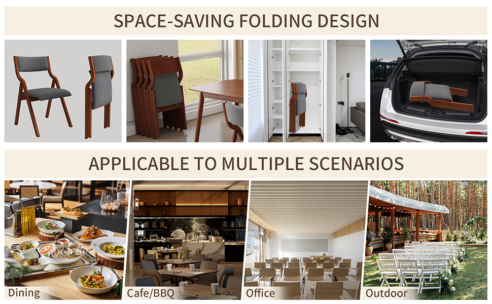 Space-Saving Folding Design, Applicable to Dining Cafe BBQ Office Outside.
