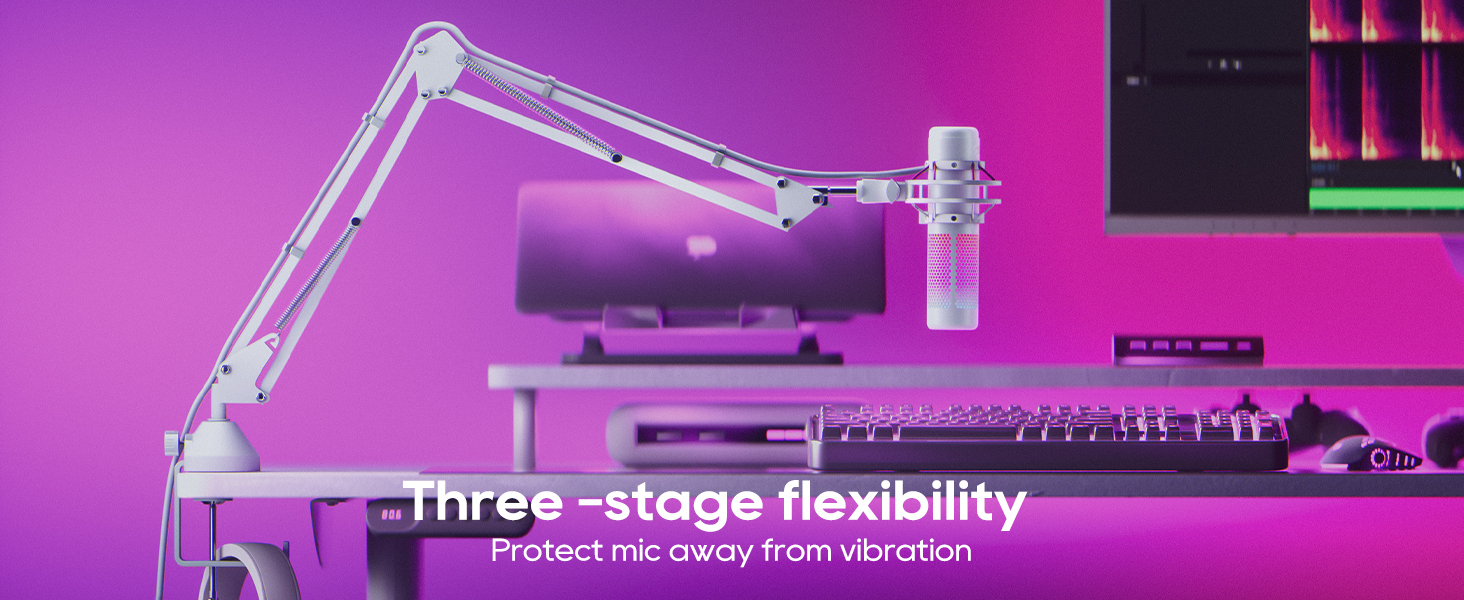 Microphone Stand Boom Arm with Desk Mount