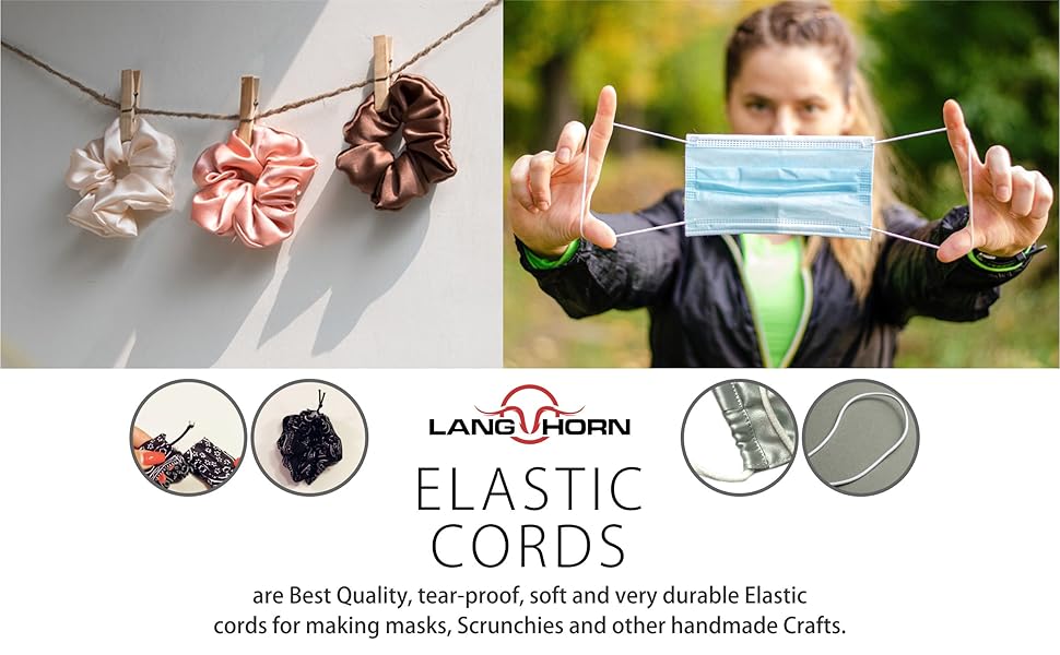 Elastic cord thread beading string, round hat elastic, masks, jewellery