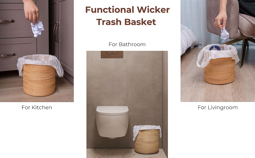 Rattan Trash can