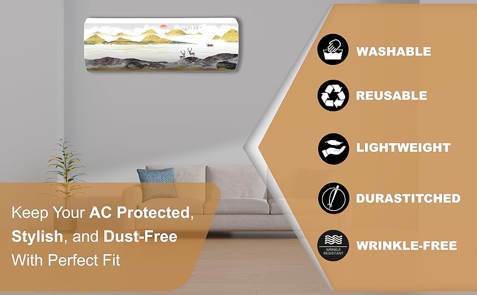 Diwali Offer Buy Now Nabaat Ac Cover For Split 1.5 Ton Indoor Printed Air 11 Washable